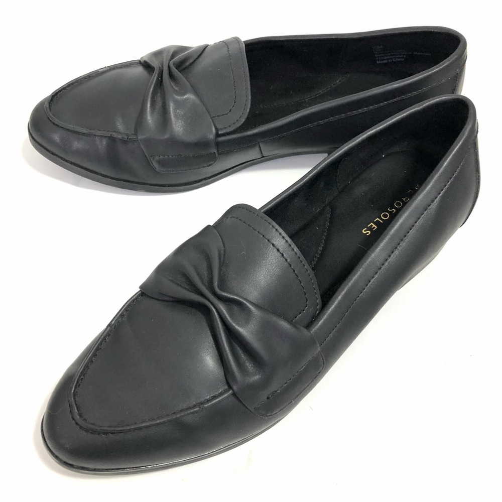 Aerosoles Womens Black Loafers Slip On Size 10 Flat Pointed Toe